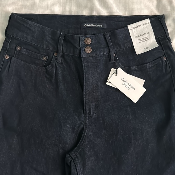 NWT Calvin Klein Dark Wash Flare Jeans - Picture 3 of 5